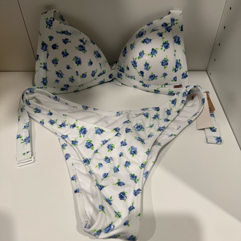 Victoria’s Secret White & Blue Floral Bikini Set